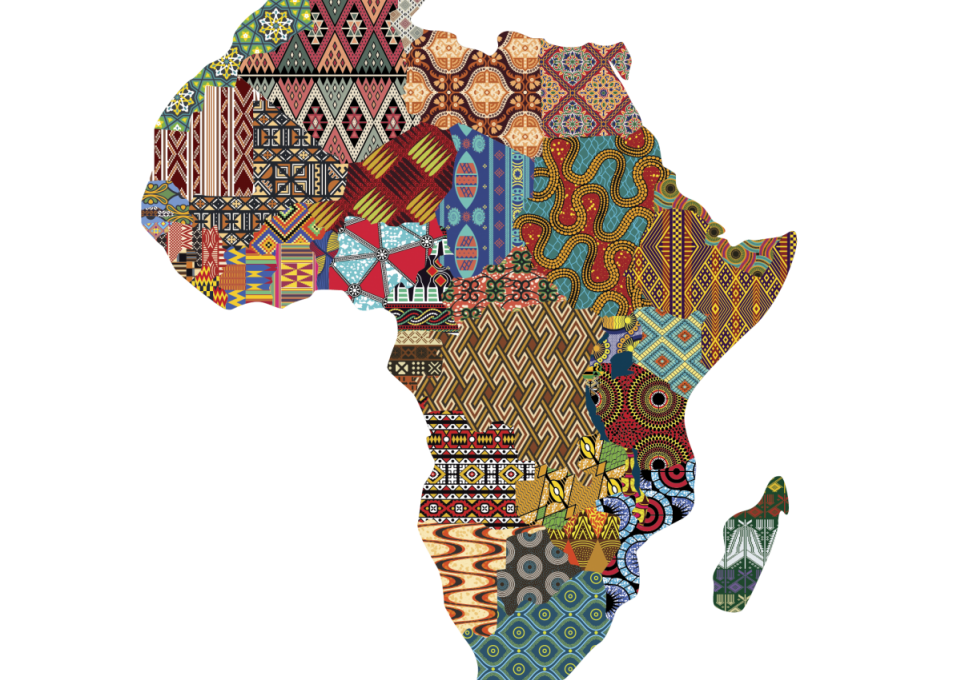 African continent of kente cloth