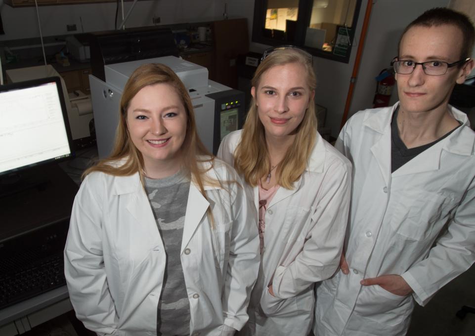 Students working in Dr. Zeki Al-Saigh's lab at Buffalo State College