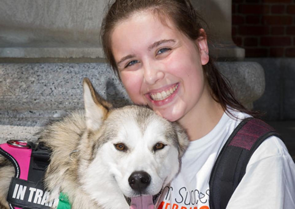 Natalie Maloy and her dog Diamond