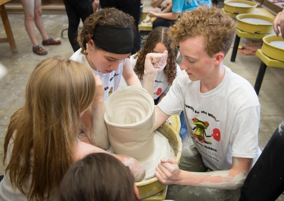 students compete at the Clay Olympics