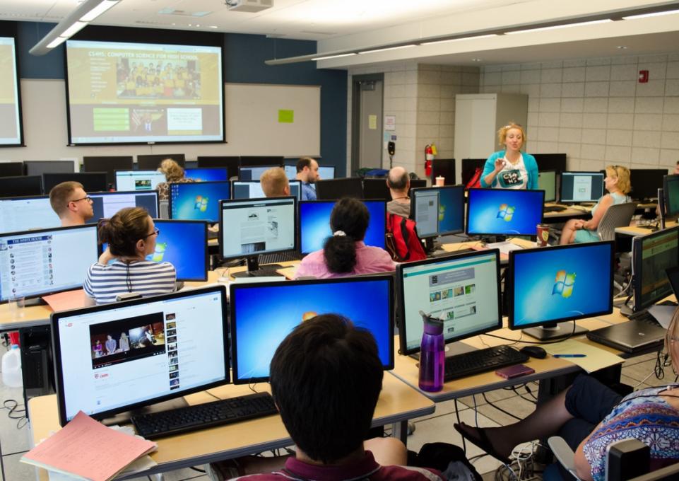 Dr. Santa Maria teaching a class