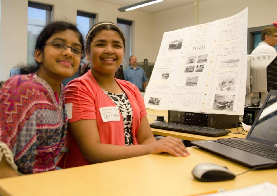 students at a computer