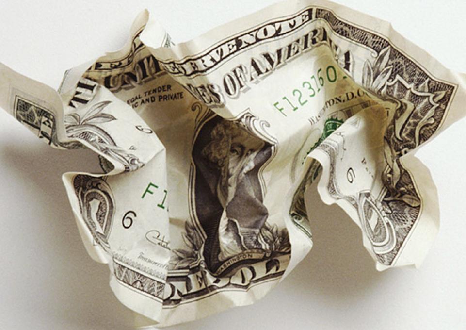 crumpled dollar