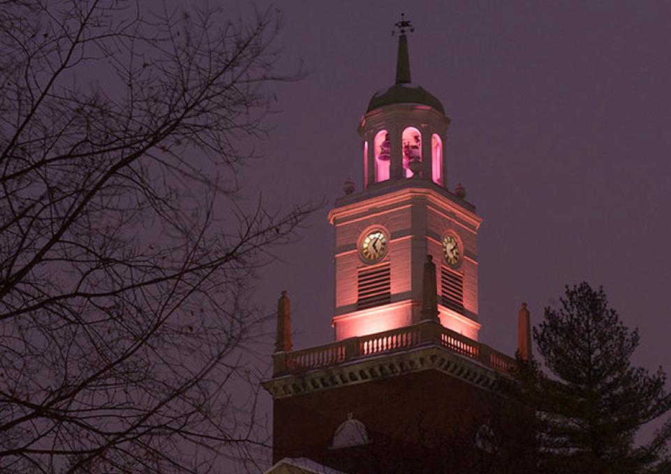 Rockwell Hall at night